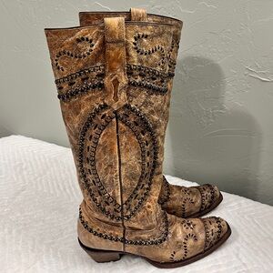 Corral Vintage Leather Cowboy Cowgirl Western Boots‎ size 10
